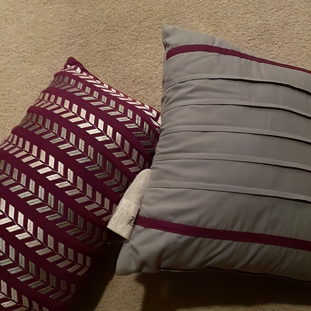 Two throw pillows